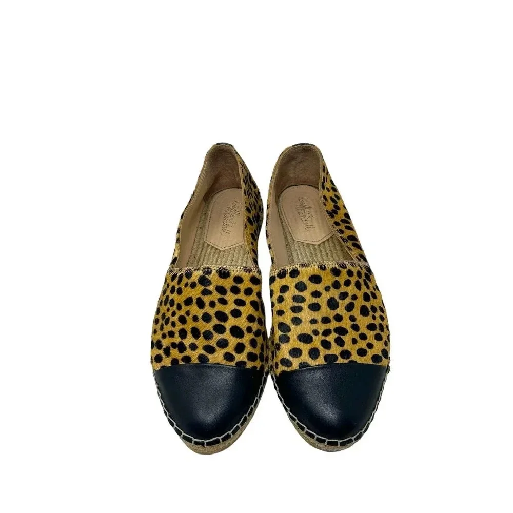 Loeffler‎ Randall Mara Cheetah Leopard Calf Hair Espadrille Flats Size 7.5